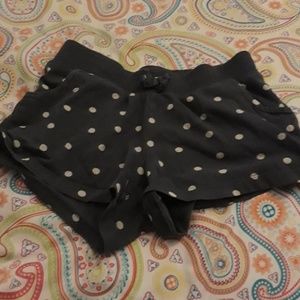 Grey and white polka dot shorts